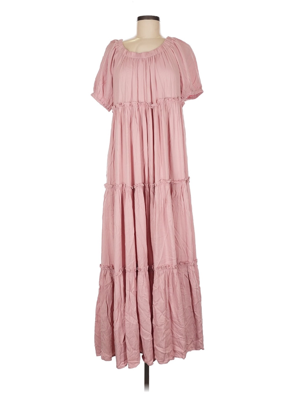 Pinkblush Off-Shoulder Tiered Maxi Dress In Dusty Rose